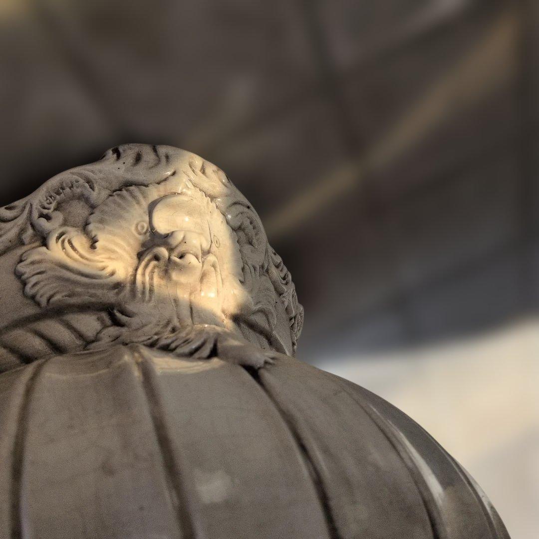 イタリア製 グレー陶器花瓶 2722