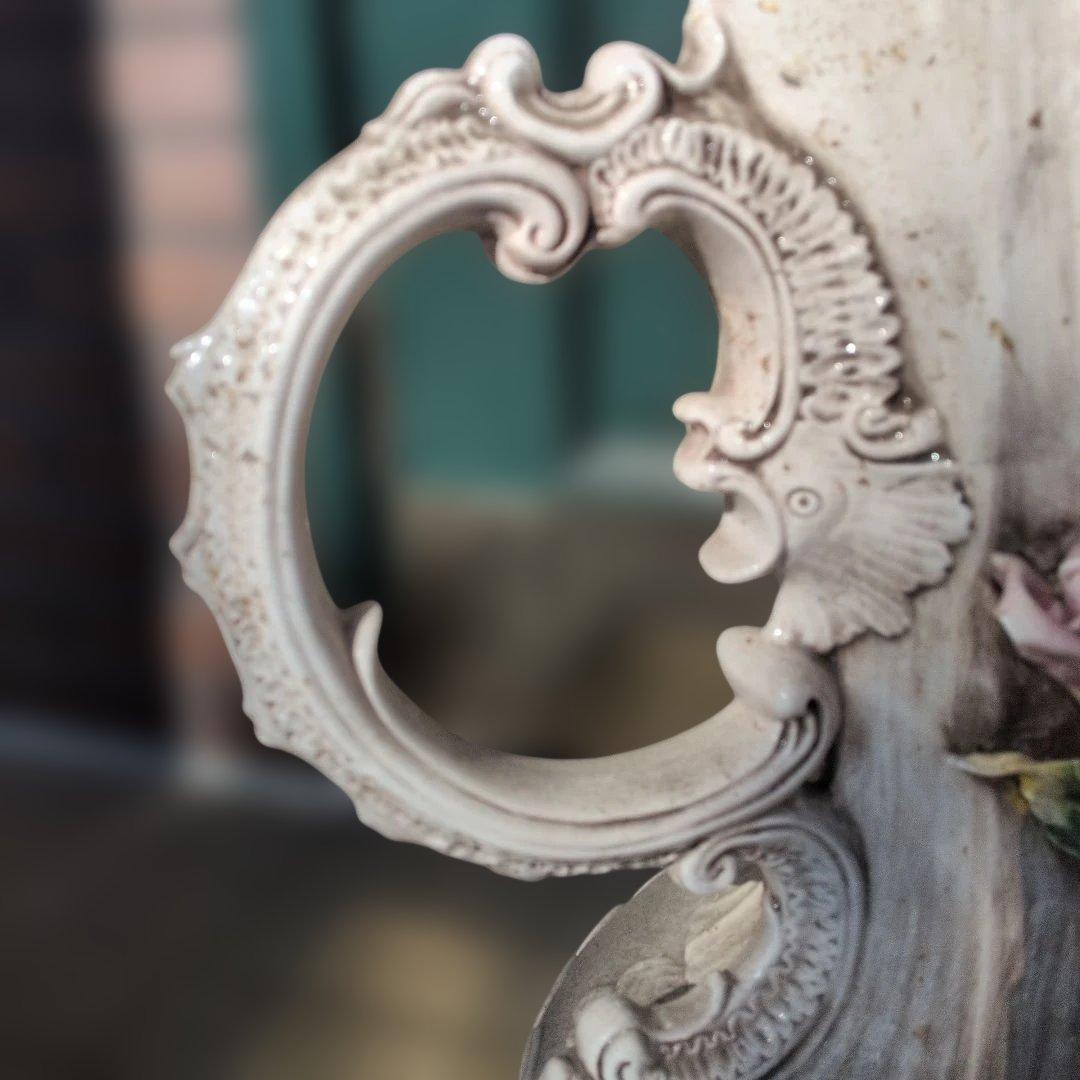 イタリア製 グレー陶器花瓶 2722