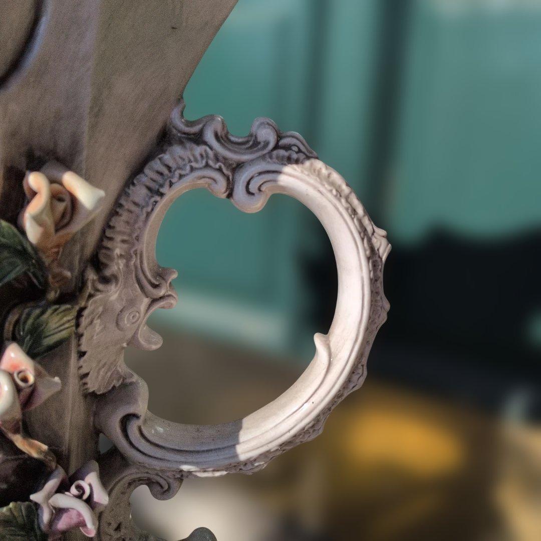 イタリア製 グレー陶器花瓶 2722