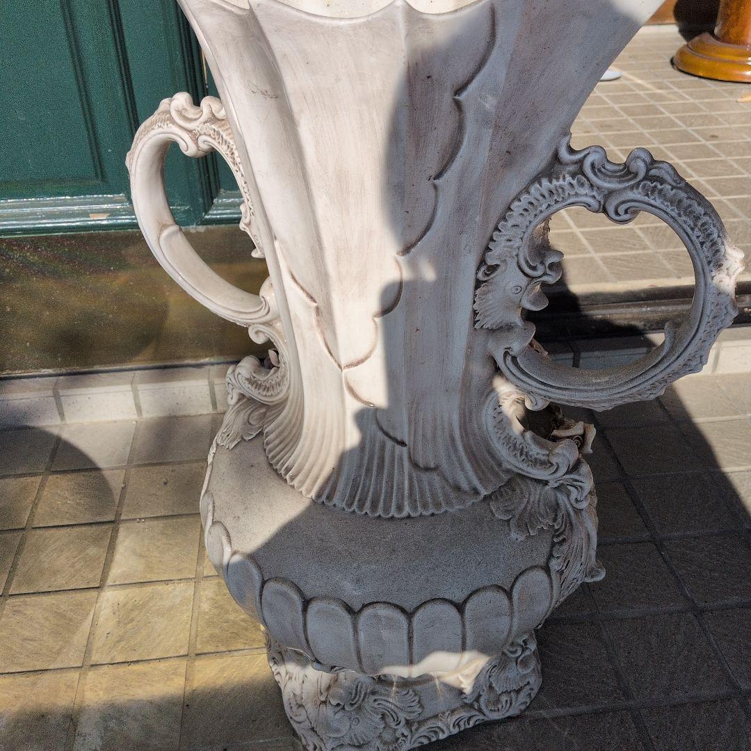 イタリア製 グレー陶器花瓶 2722