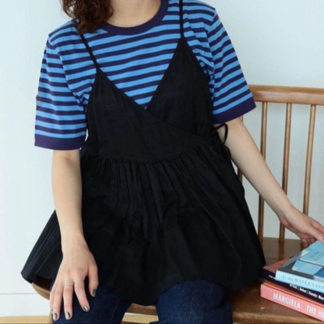 BEAMS BOY コットンリネンカシュクールキャミソール