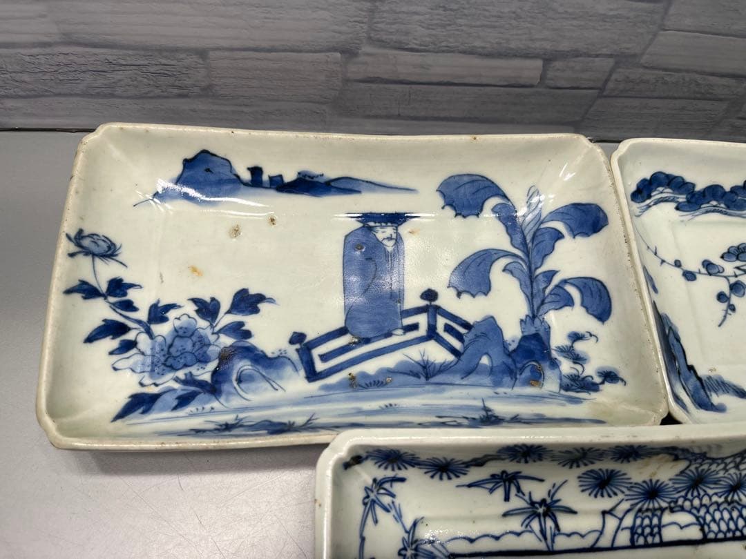 古伊万里　染付　長皿　五枚