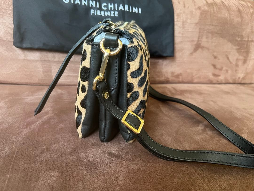 美品⭐️GIANNI CHIARINI ヒョウ柄✨ショルダーバッグ/ 2WAY