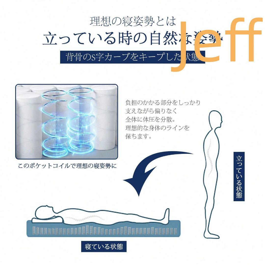 布袋コイルマットレス 20cm 厚 体圧分散性優秀 3 サイズ展開97×197