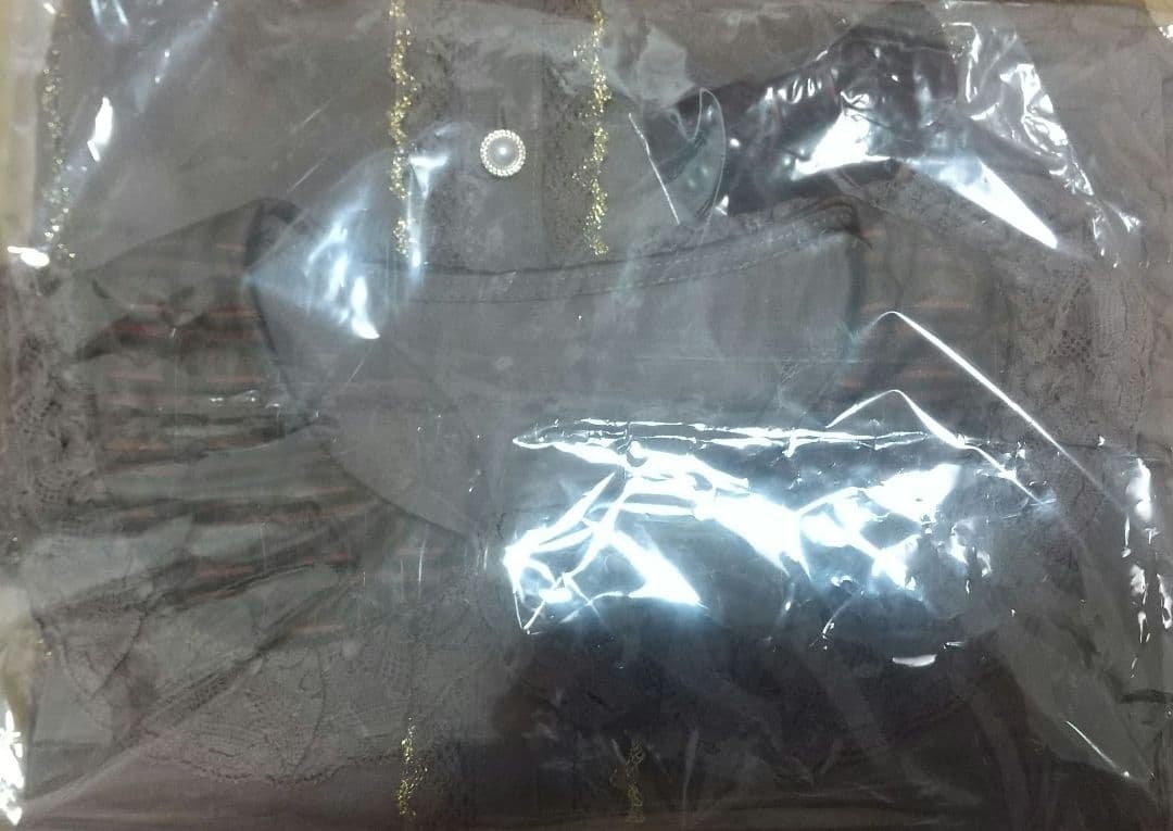 Chalmiere チョコレート柄衿ブラウス モカ