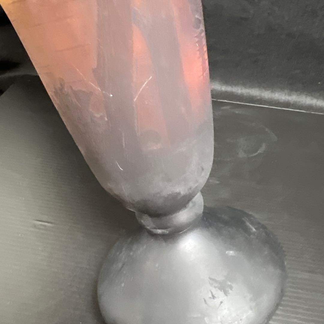 19世紀　ドーム・ナンシー　在銘　異色ガラス溶込酸化腐食彫花入　高さ約35.5㎝