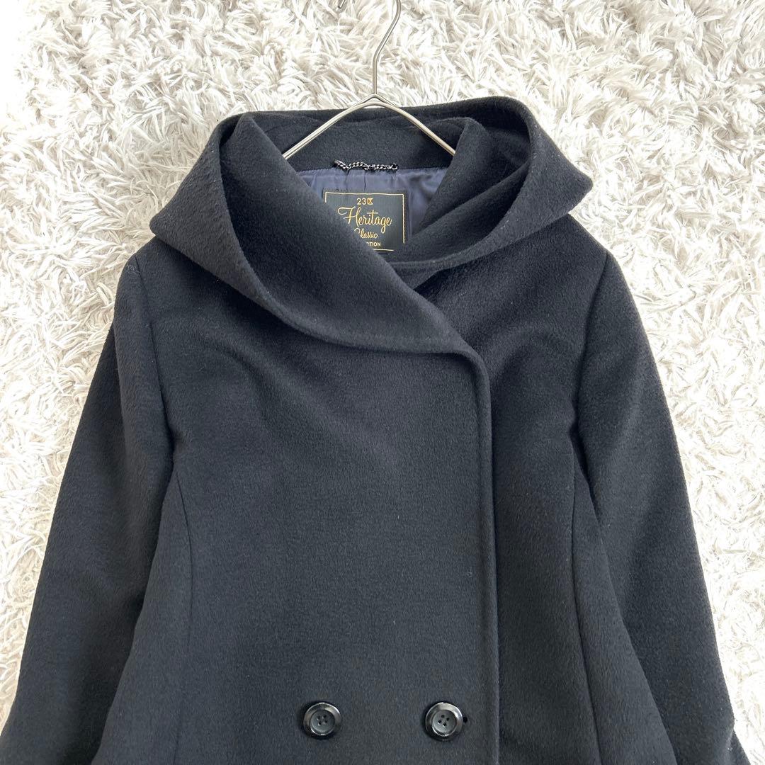 レアサイズ⁂美品⁂23区⁂フーデットコート　ロロピアーナ　大きいサイズ　5L 黒