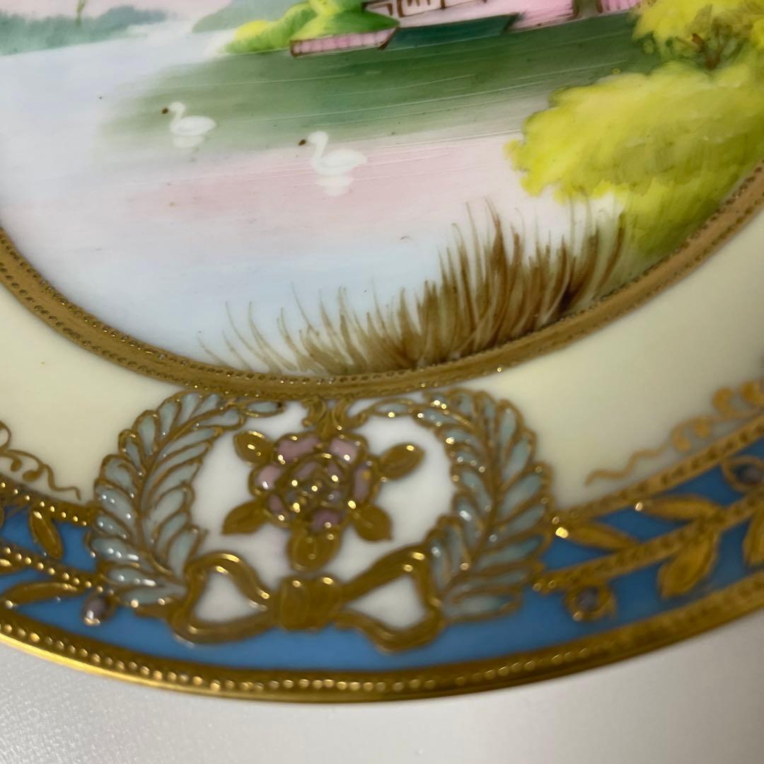 ＊湖水の白鳥＊1906年-1921年＊英国輸出・１５.８cm・オールドノリタケ・