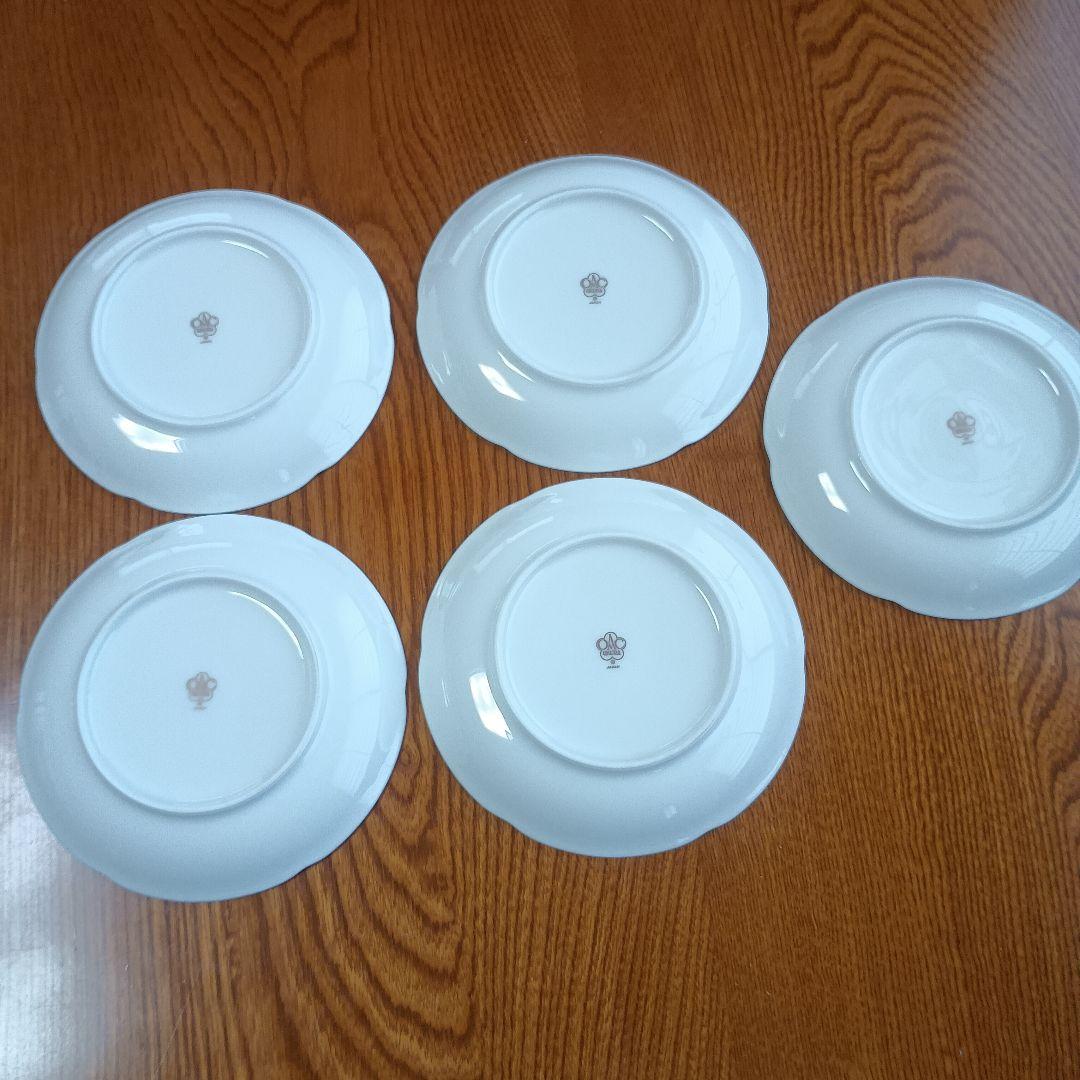 大倉陶園　源氏物語　金彩　銘々皿　桐壺／空蝉／須磨／紅葉賀／東屋　計皿5枚