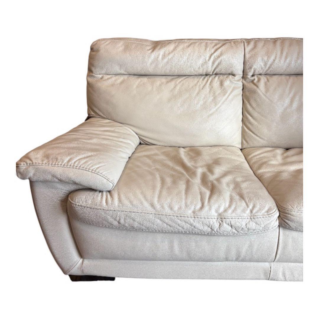 2人掛けソファ ニトリ B-637KD WH イタリアなめし 総革