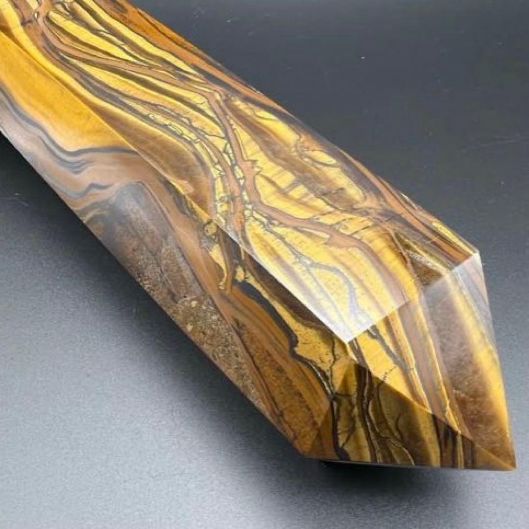 ☆超大型 激レアサイズ☆素敵な色合いと模様☆アイアンタイガーアイ 六角柱 天然石