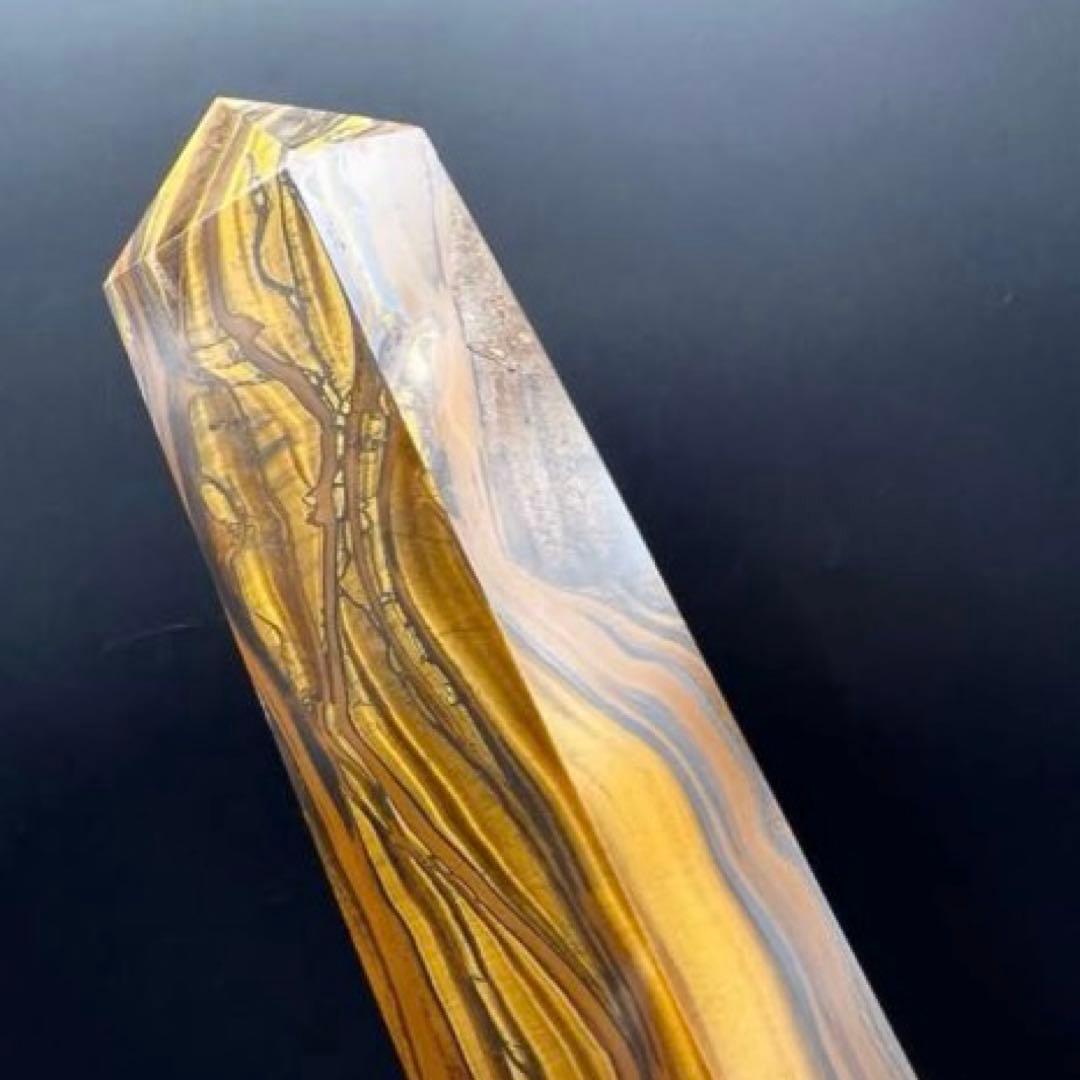 ☆超大型 激レアサイズ☆素敵な色合いと模様☆アイアンタイガーアイ 六角柱 天然石