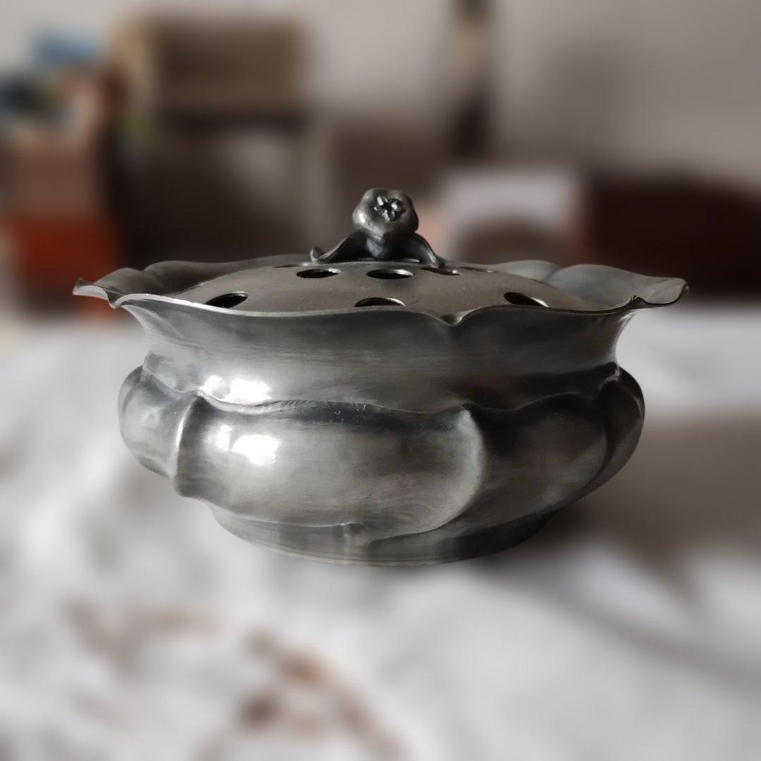 な*い様 ヴィンテージ　ピューター　エタン　錫　ポプリポット　香炉　イタリア製