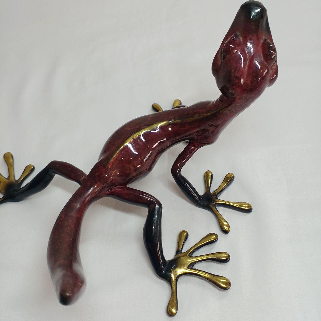 ヤモリ　トカゲ　K. Cantrell作Gecko 　置物　限定作品　合金メタル