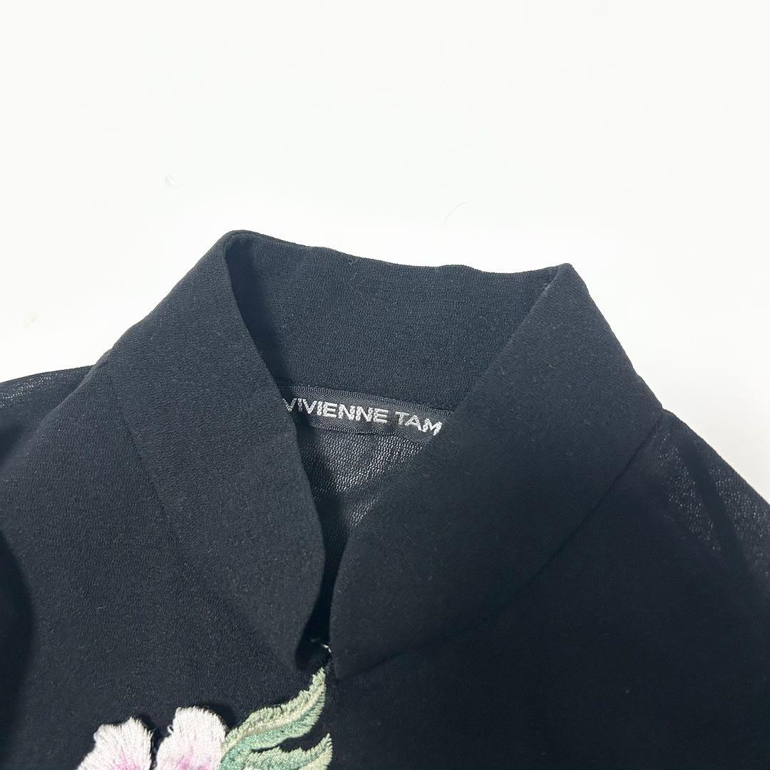 ヴィヴィアンタム　チャイナワンピース　パワーネット　花柄刺繍