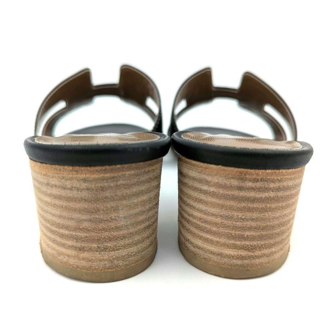 【美品】HERMES エルメス オアジス ミュール サンダル ブラック