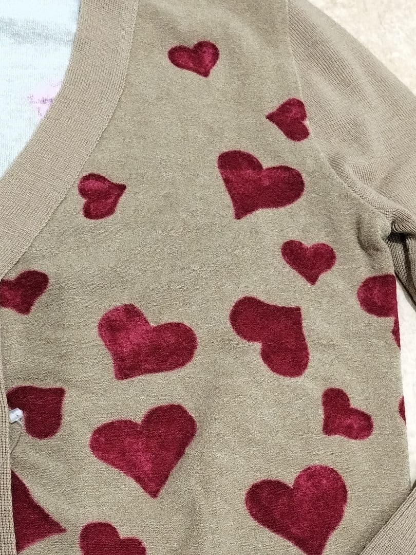 未使用ANNA MOLINARIベージュハート柄カーディガンとキャミアンサンブル