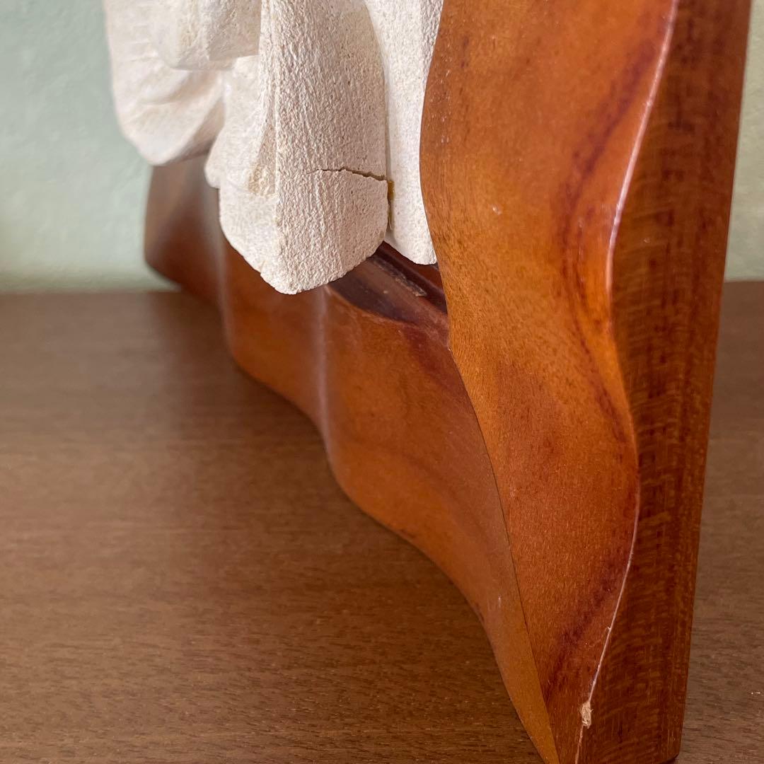 高級チーク材×天然石 壁掛け3点セット｜バリ風 アジアンインテリア（補修あり）