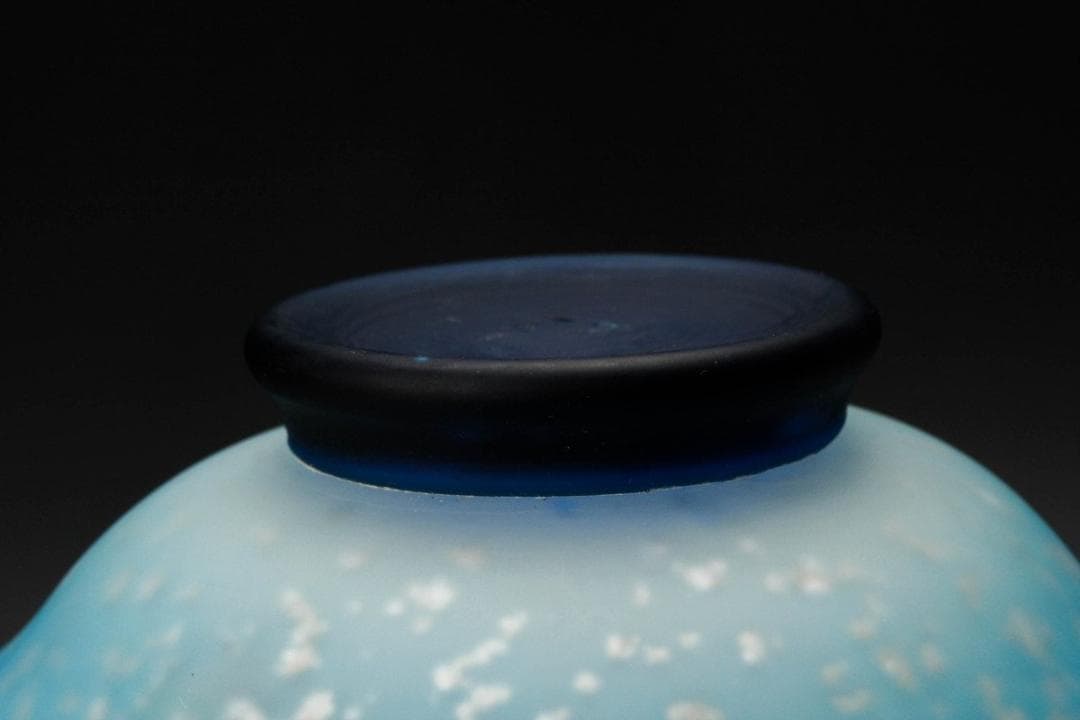 新倉晴比古　義山朝顔平茶碗　共箱有り　茶道具