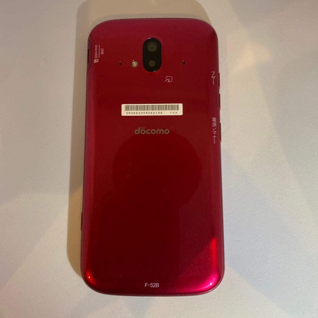 docomo F-52B 赤色 らくらくスマートフォン 本体