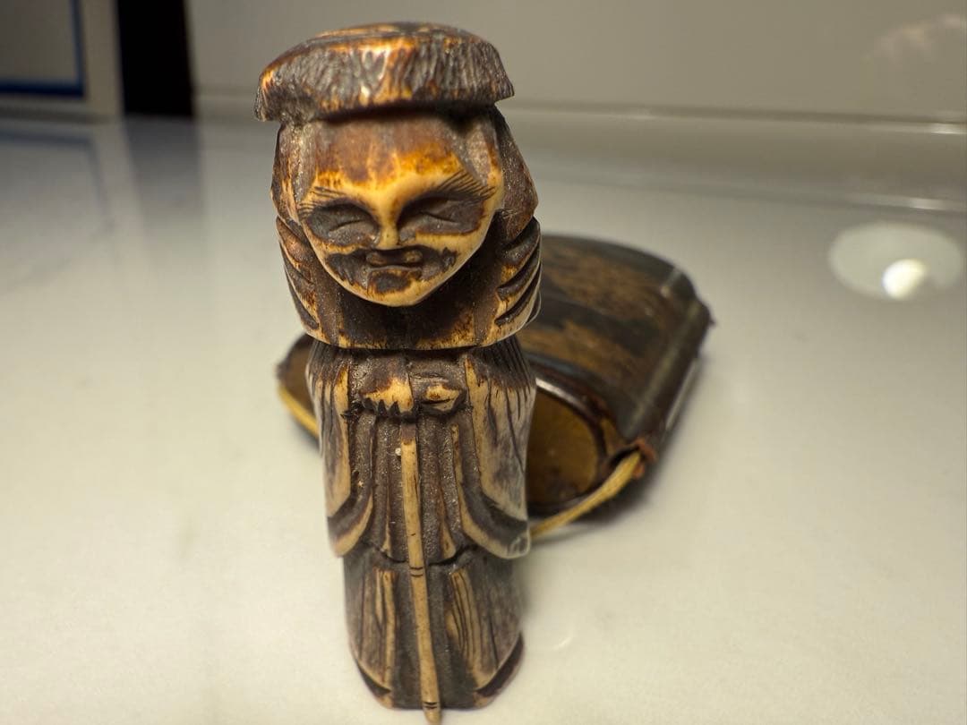 蒔絵 印籠 人物彫刻根付付