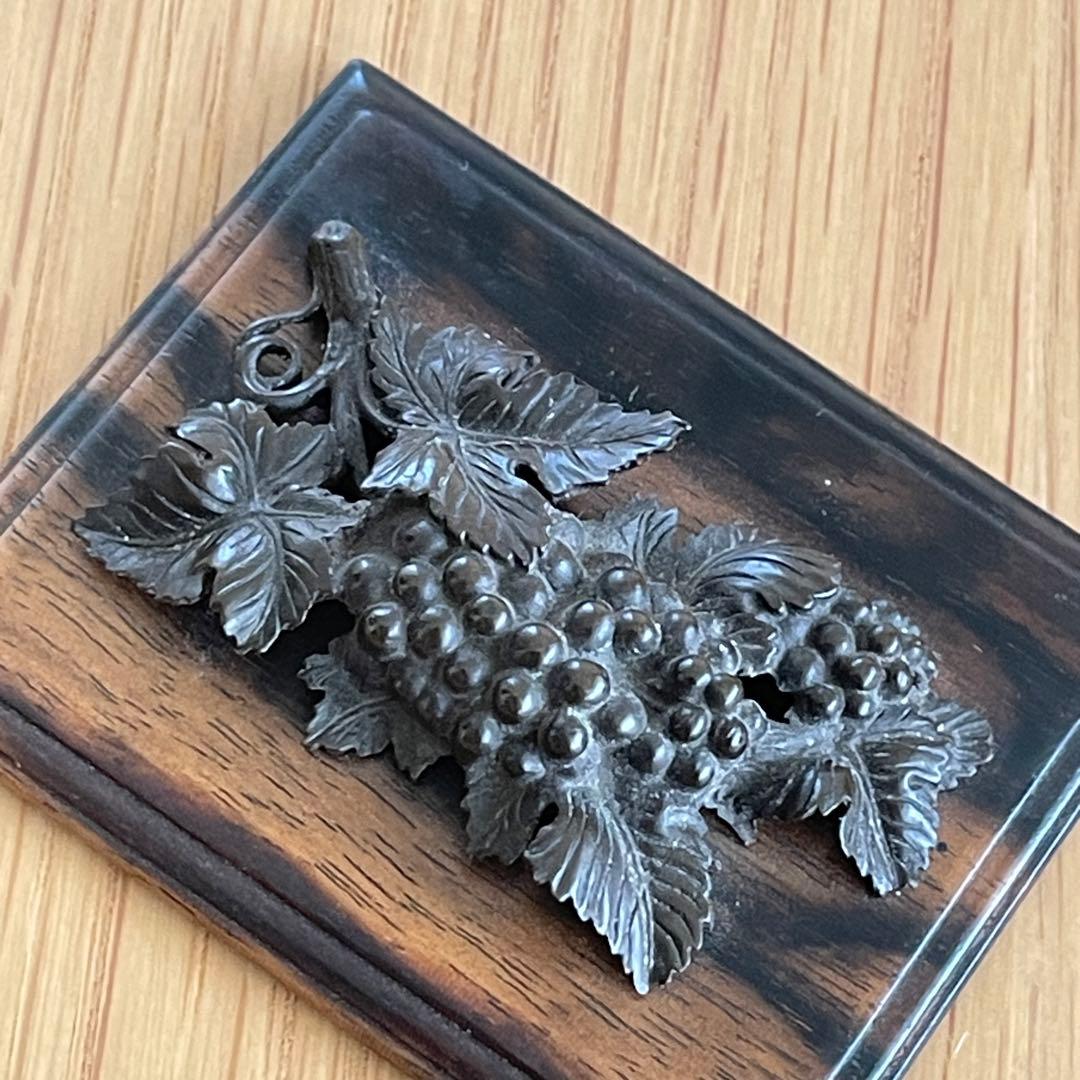 《骨董》細工の綺麗な 丹渓石　小箱★入れ物★黒柿★桐箱付 唐物 骨董