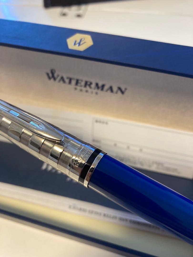 値下げします！WATERMAN 青 万年筆 インクカートリッジ付き