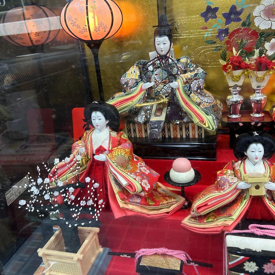 オルゴール　豪華ガラスケース入り　雛人形 ひな人形 五人飾り