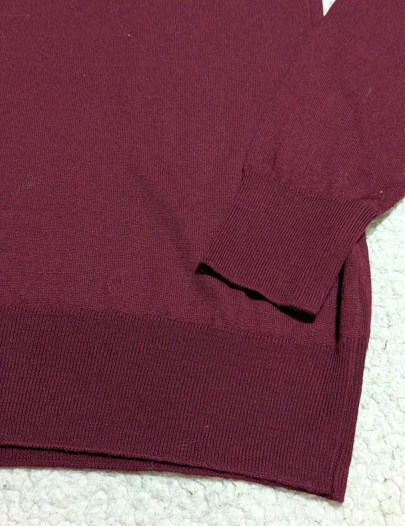 JOHN SMEDLEYバーガンディ タートルネック ニット M