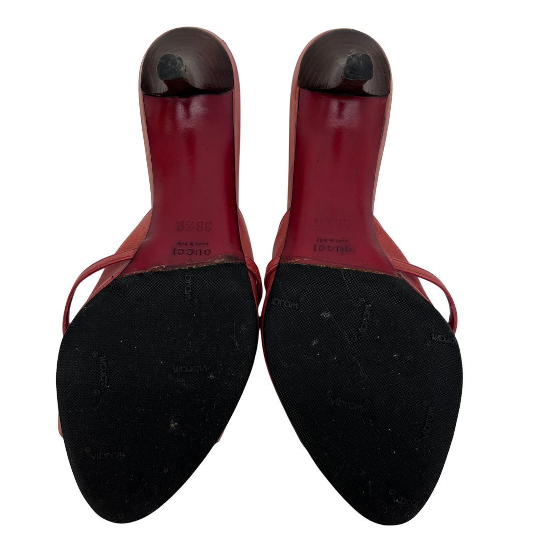 GUCCI グッチ レザー ミュール サンダル ロゴチャーム付 23.5cm