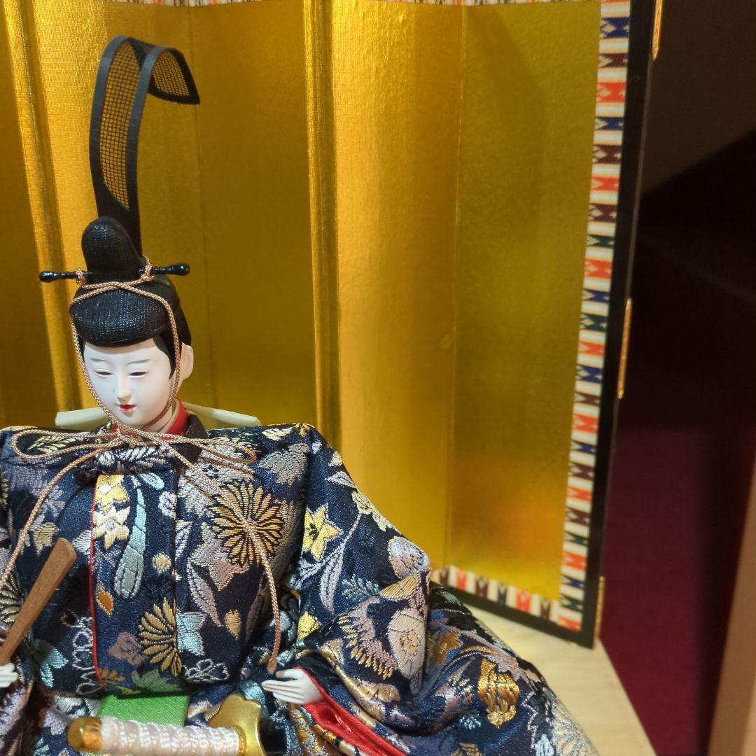 小出松寿　正絹古典親王飾　収納式 雛人形　コンパクト