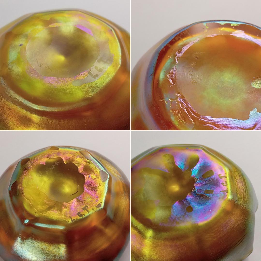 ルイスCティファニー ソルトセラー ファブリルガラス 4つセットq50