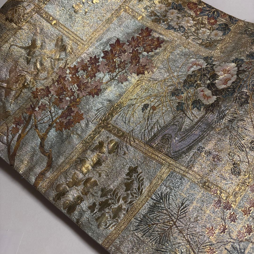 正絹全通袋帯　リバーシブル 重厚感　【琳派大全集】 特に留袖におすすめです。長尺