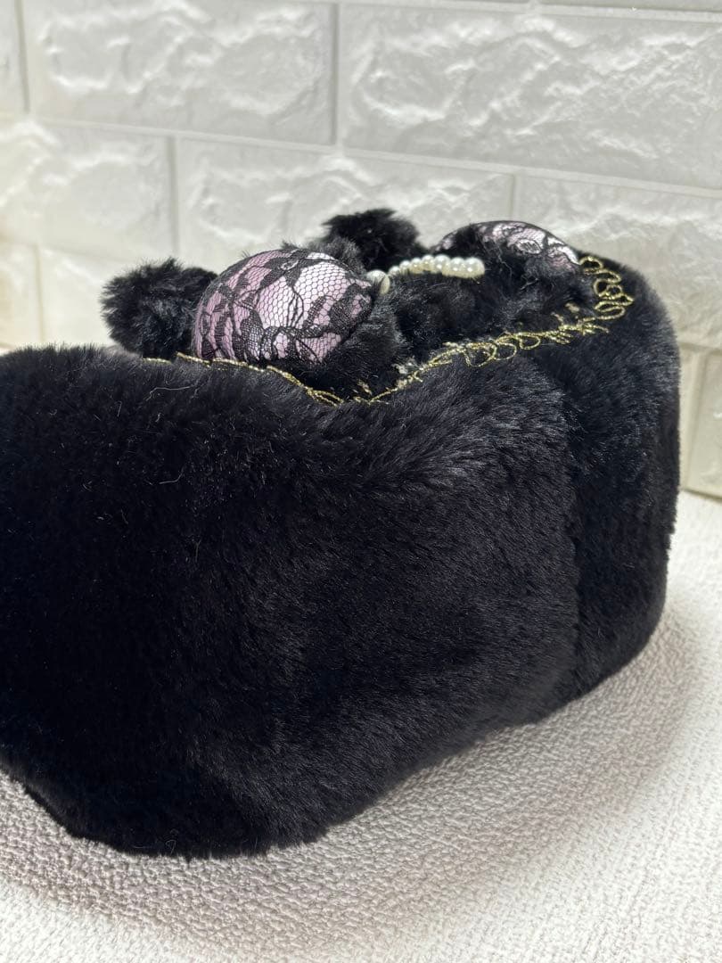 黒*こ様 コヤンイサムチョン　ハンドメイド　ファーバッグ　黒　サンダーちゃん　ツ