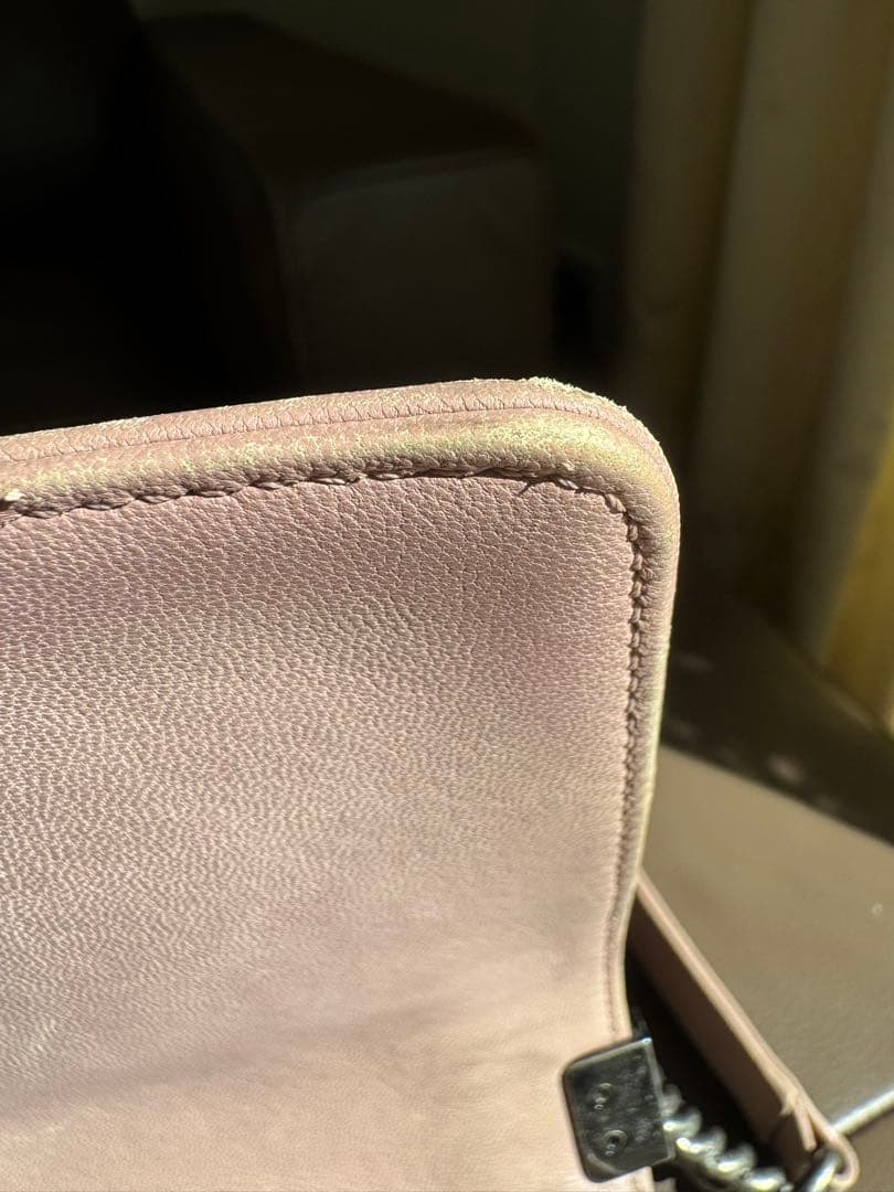 CHANEL ミニボーイ ピンク チェーンショルダー 裸品 使用感あり