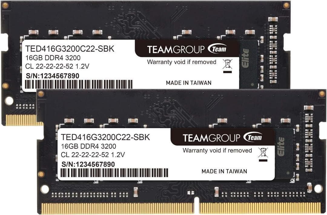 【新品】Team ノートPC用 DDR4 3200MHz 16GBx2 32GB