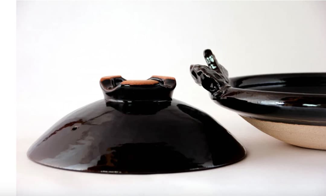 【再値下げ】新品　土鍋　圡楽窯　魚手黒鍋　尺２寸　12号　土楽　5～6人用