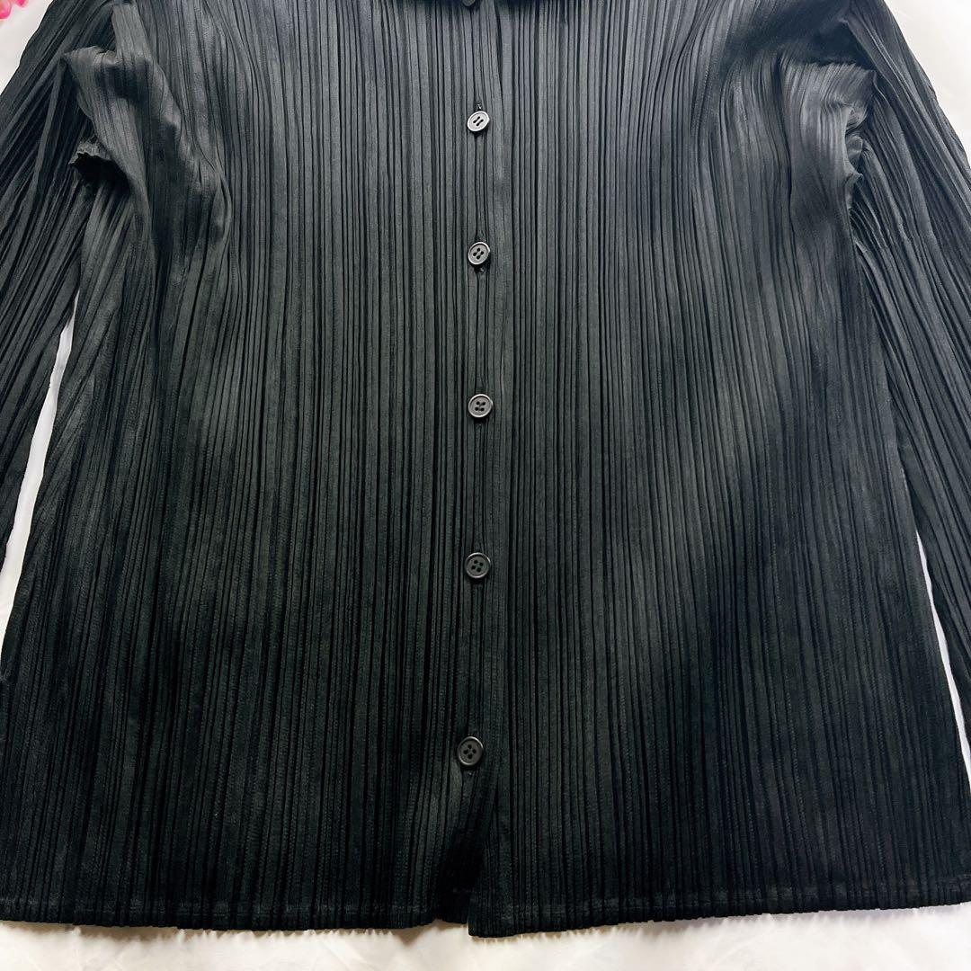 極美品✨PLEATS PLEASE 丸襟 シャツ サイズ4 XL相当 長袖