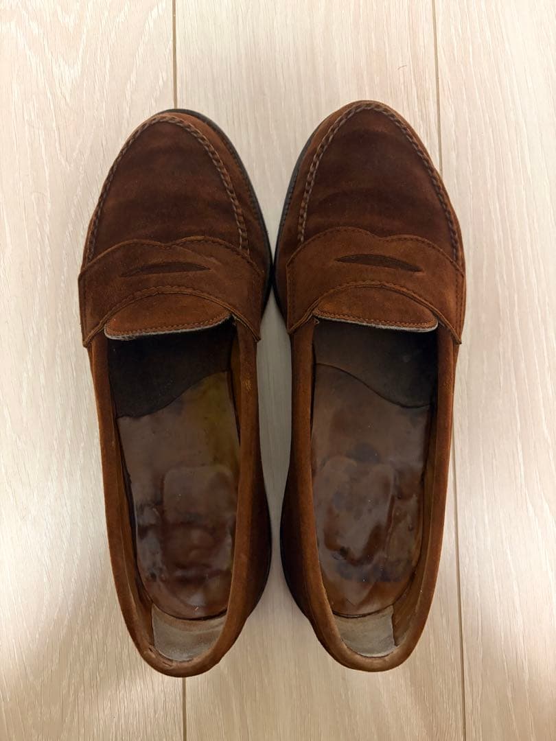 【最終価格】早い者勝ちAldenスエードローファー ブラウン7.5オールソール済