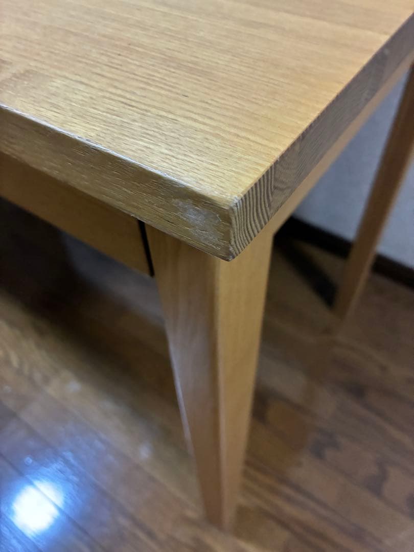 無印良品 タモ材デスク 学習机 木製机 引き出し付 110×55cm