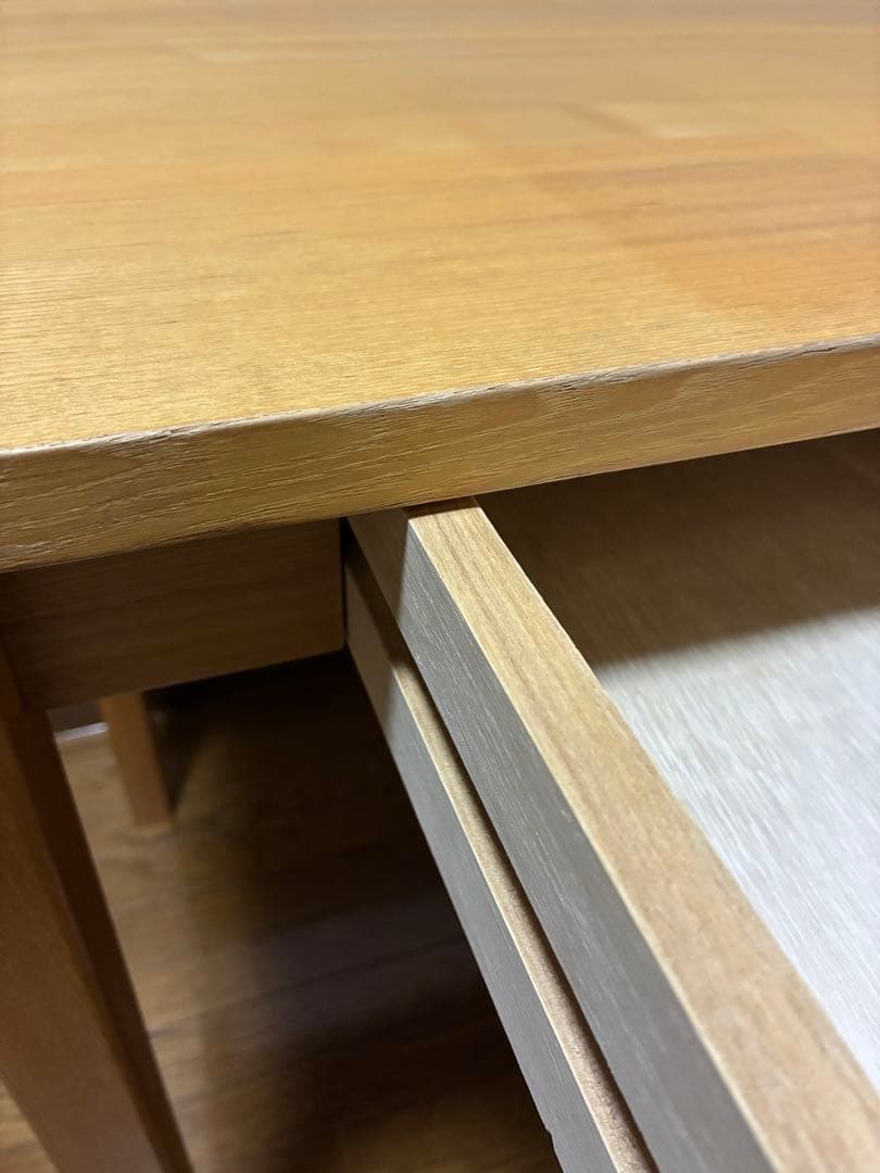 無印良品 タモ材デスク 学習机 木製机 引き出し付 110×55cm