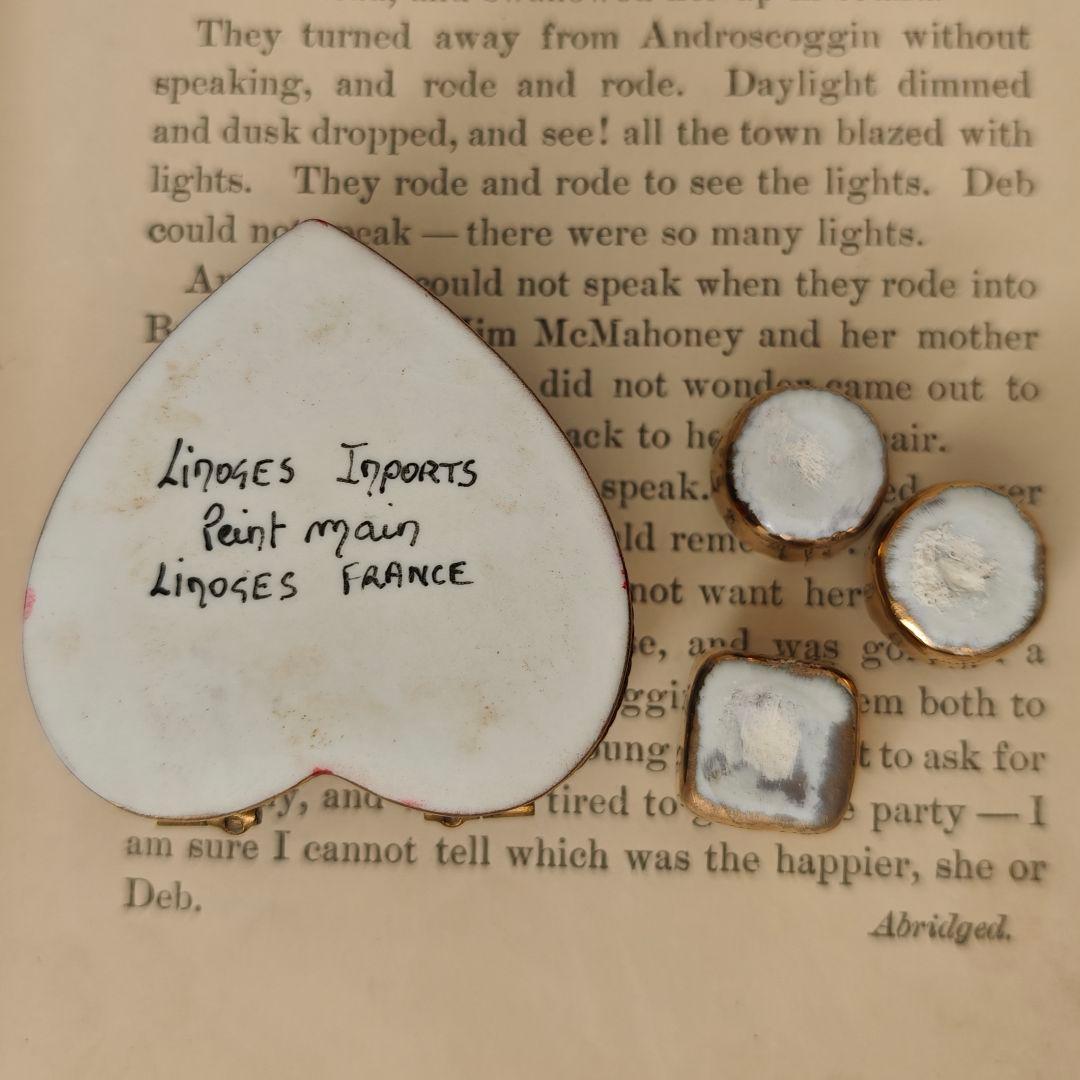 リモージュボックス　ハート型のチョコレートボックス　フランス製　磁器