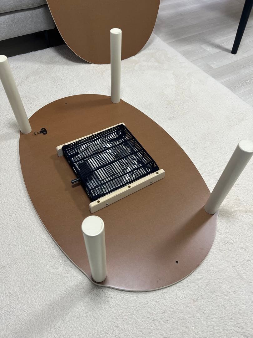 楕円形 こたつテーブル ホワイト 105cm