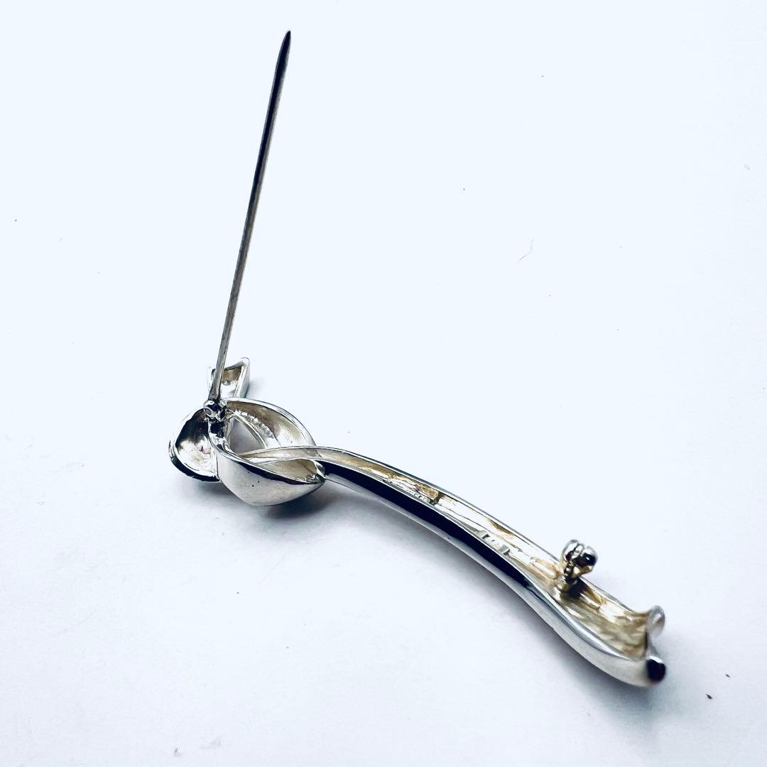 美品✨ティファニー　リボン　ピンブローチ　シルバー　Knot ヴィンテージ