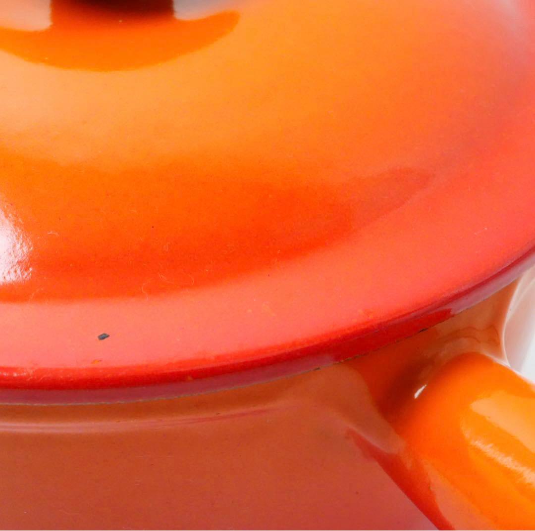【美品】LE CREUSET　ウィンザーポット　オレンジ　16cm