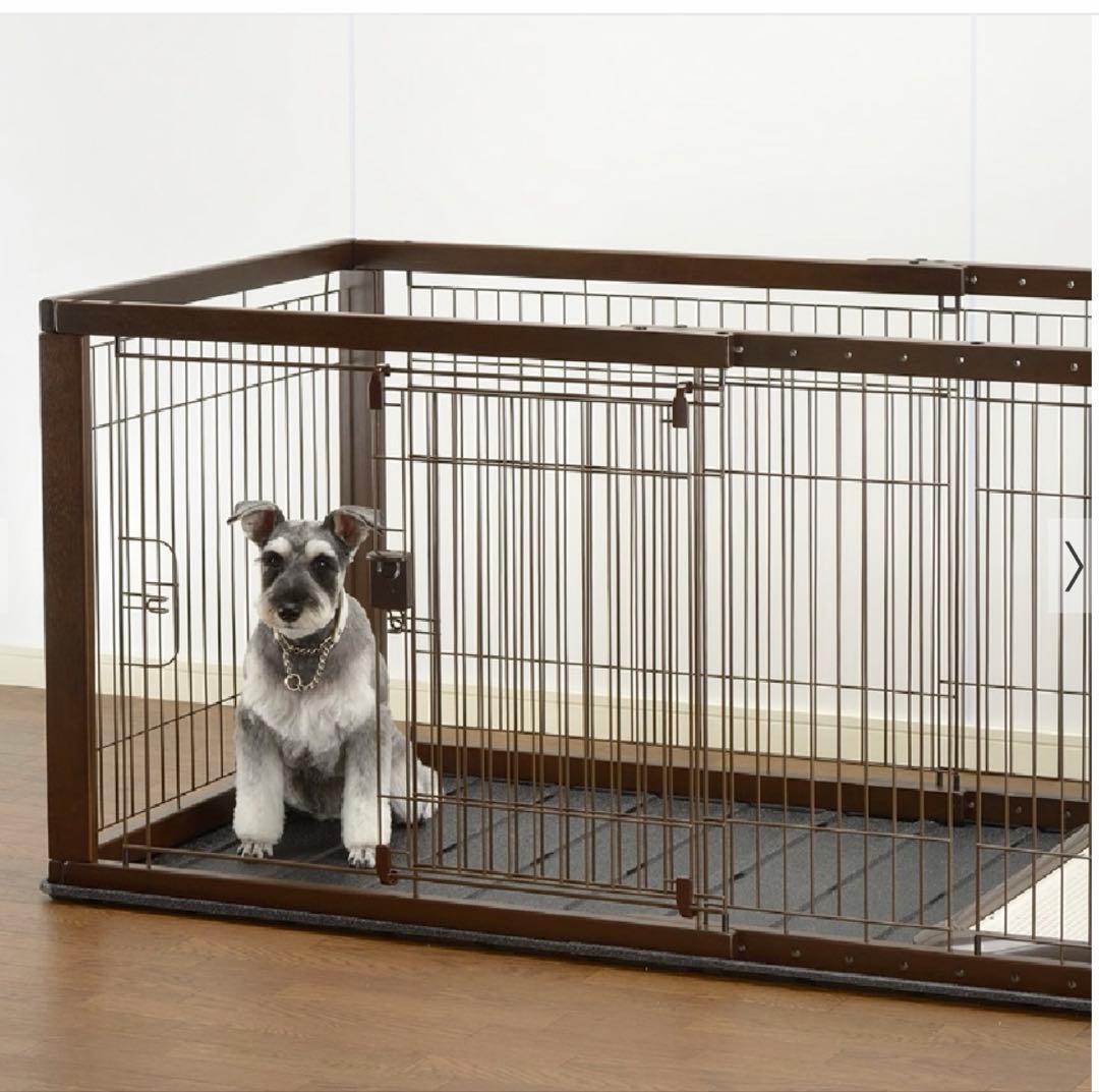 値引中★木製スライドペットサークル ワイド リッチェル　ゲージ　サークル　屋根付