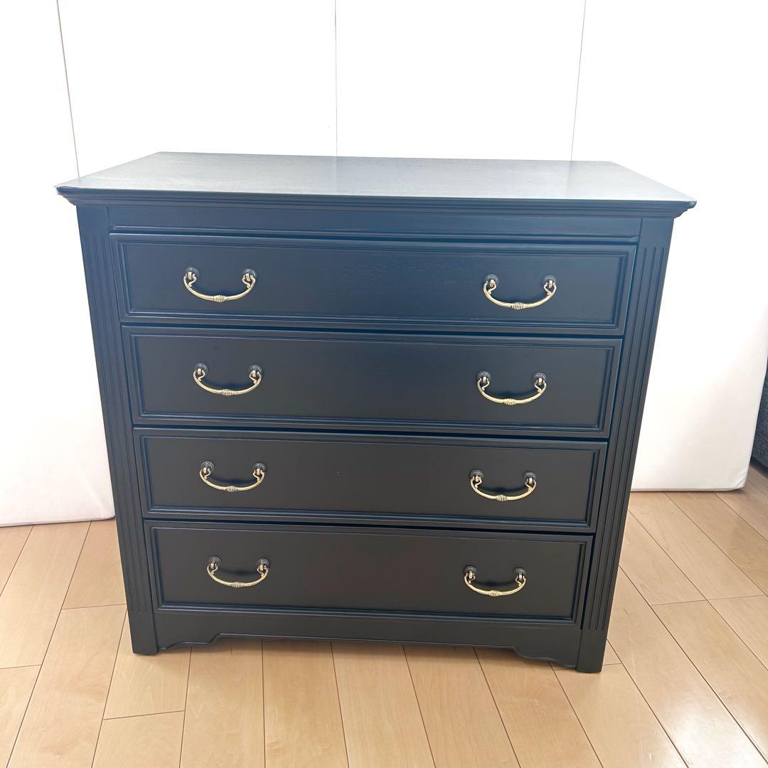 東海家具　TOKAIKAGU チェスト　ノワール　アンバーブラック　脚なし