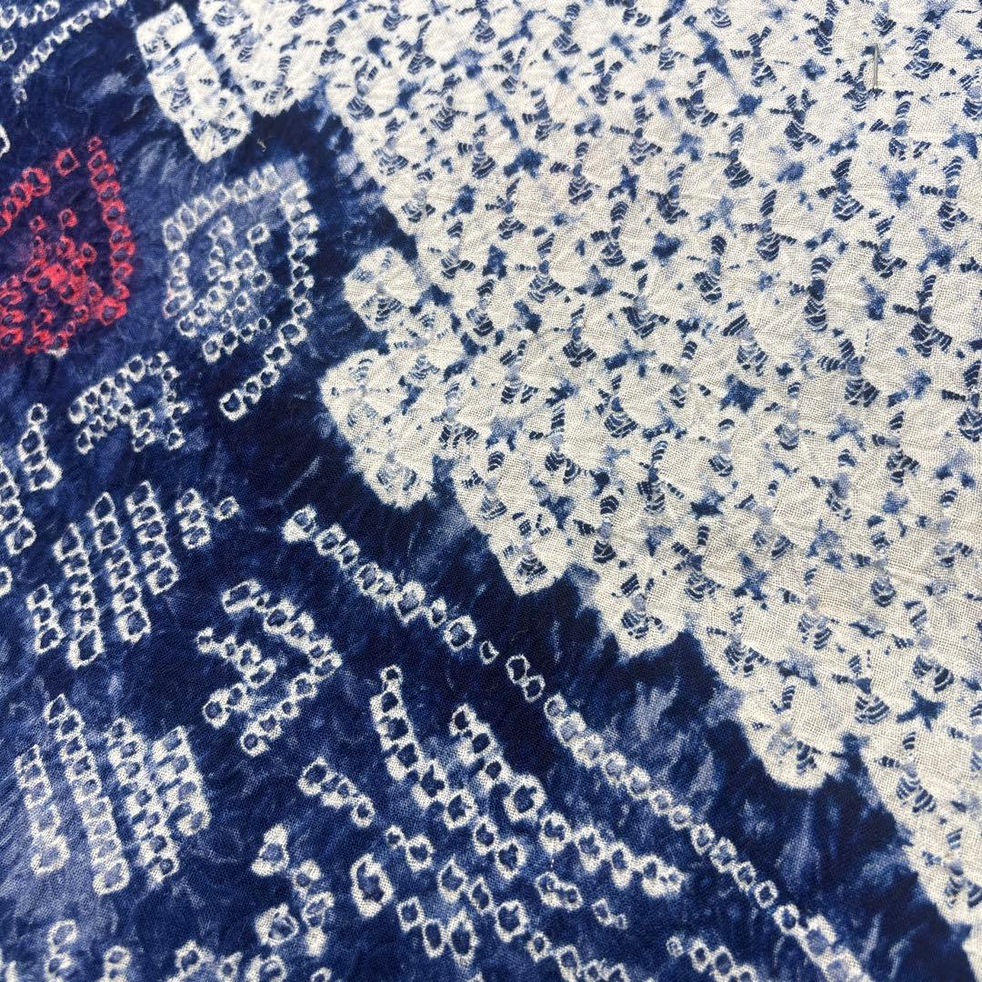 有松絞り　浴衣　反物　未使用　保管品　洗い張り済