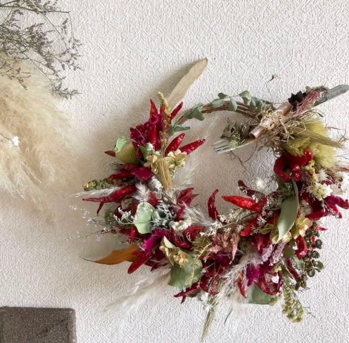 インテリア唐辛子リース