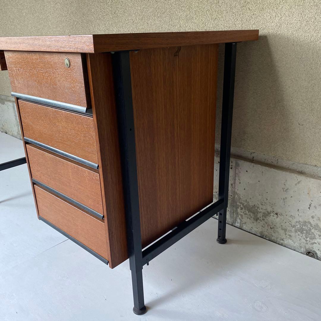 送料込み ジャパニーズモダン チーク 高さ調整式 デスク 机